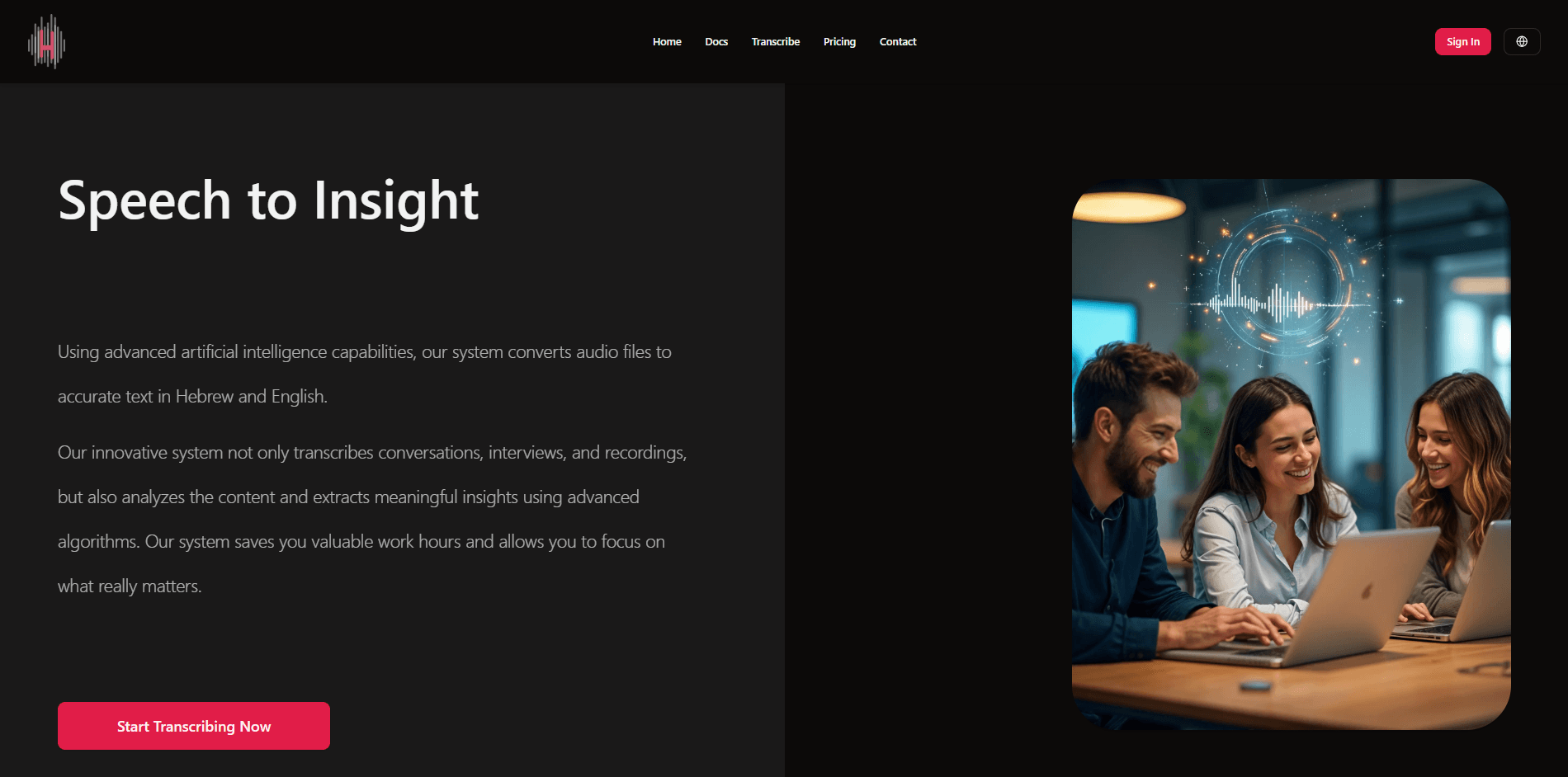 Hebrew AI - AI Transcription Platform
